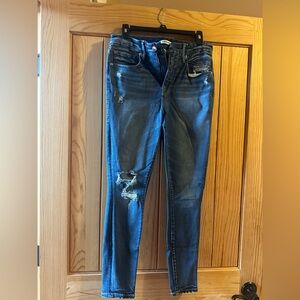 Good American Good Legs Dark Blue Distressed Skinny Jeans